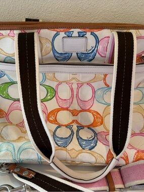 Coach Sketch Signature Print diaper bag -RARE